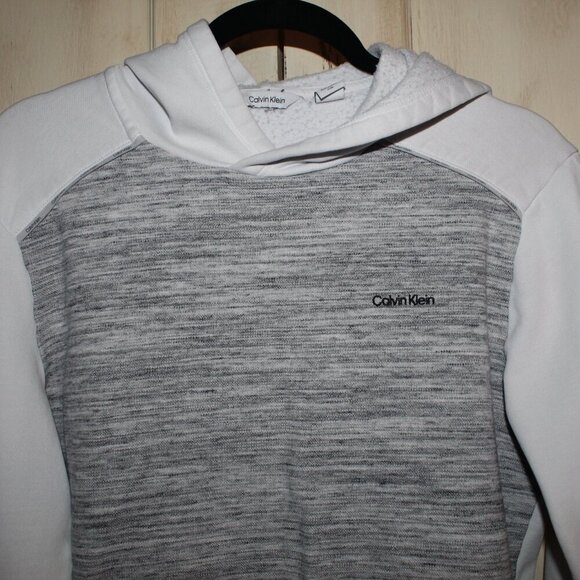 Calvin Klein Men's Heather‎ gray and white long sleeve hooded sweatshirt size S - Picture 2 of 5